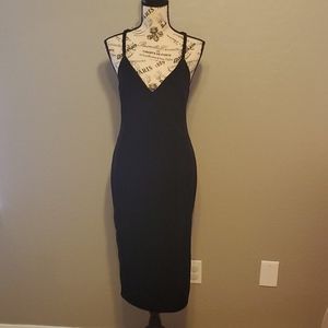 Black mid length dress